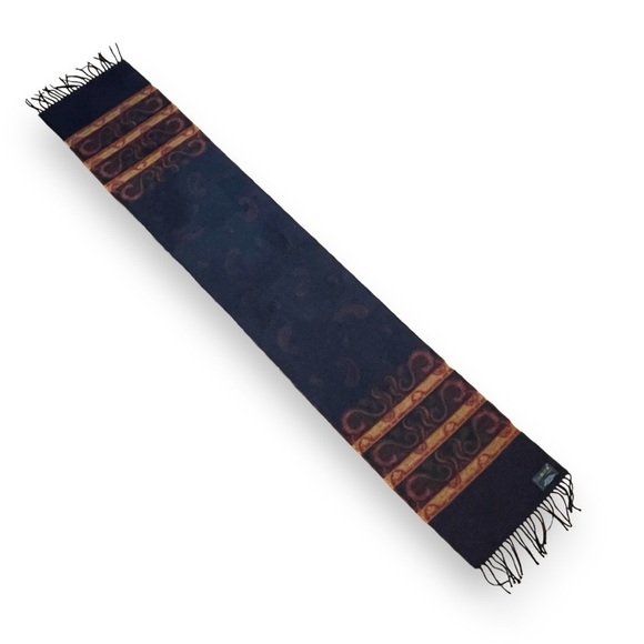 VTG V. Fraas Paisley and Filagree Fringed Cashmink Scarf Made in West Germany - Picture 9 of 9